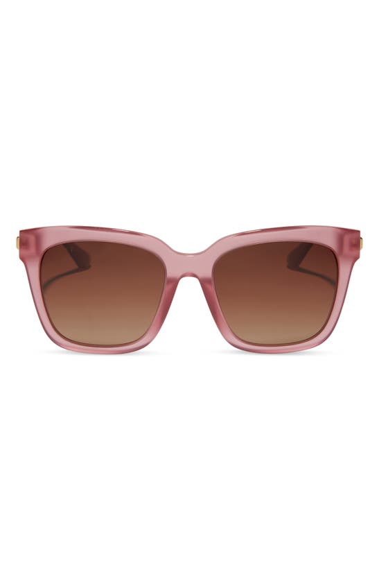 Diff Bella 54mm Gradient Polarized Square Sunglasses In Guava / Brown Gradient
