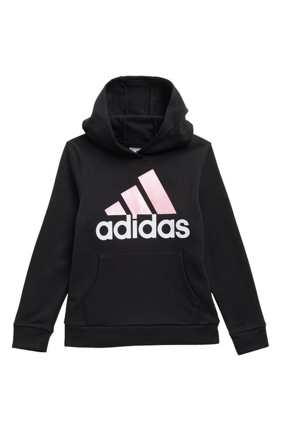 Adidas Originals Kids' Graphic Logo Fleece Hoodie In Black