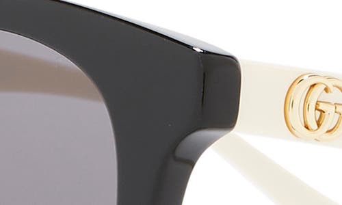 Gucci 55mm Square Sunglasses In Black White Grey