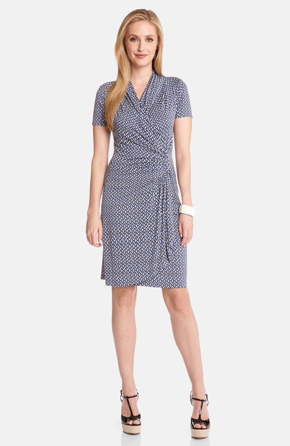 Karen Kane 'Lisbon Tile' Cascade Wrap Dress Nordstrom
