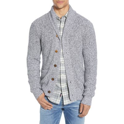 Faherty Marled Cotton & Cashmere Cardigan, Grey