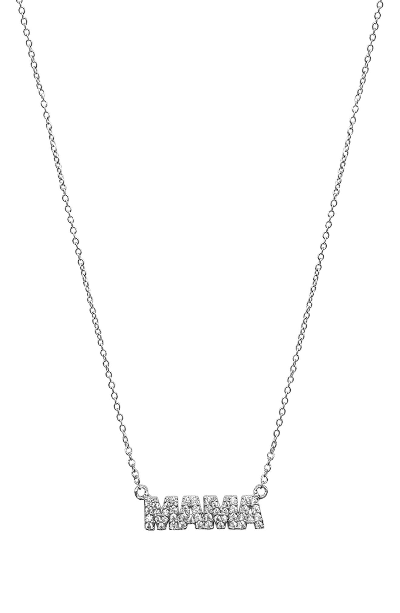 Adornia Swarovski Crystal Mama Necklace 