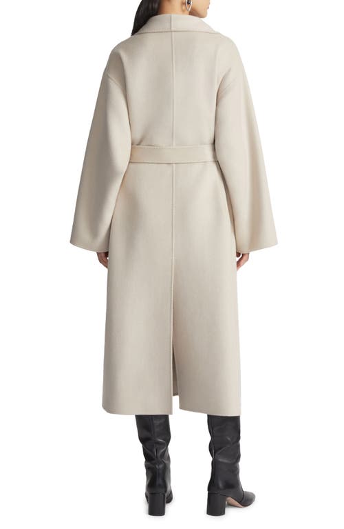 Shop Lafayette 148 New York Shawl Collar Cashmere Double Face Wrap Coat In Ecru