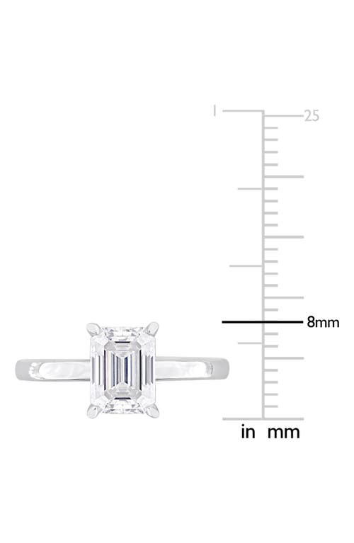 Delmar Sterling Silver Octagon-cut Moissanite Ring In Silver/white