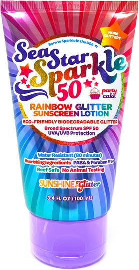 Party Cake, Glitter Sunscreen, Rainbow, SPF50