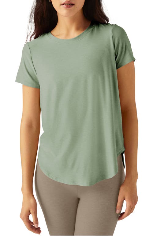 Shop Beyond Yoga On The Down Low T-shirt In Minty Slate Heather