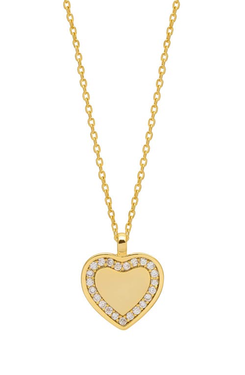 Cubic Zirconia Heart Pendant Necklace in Gold