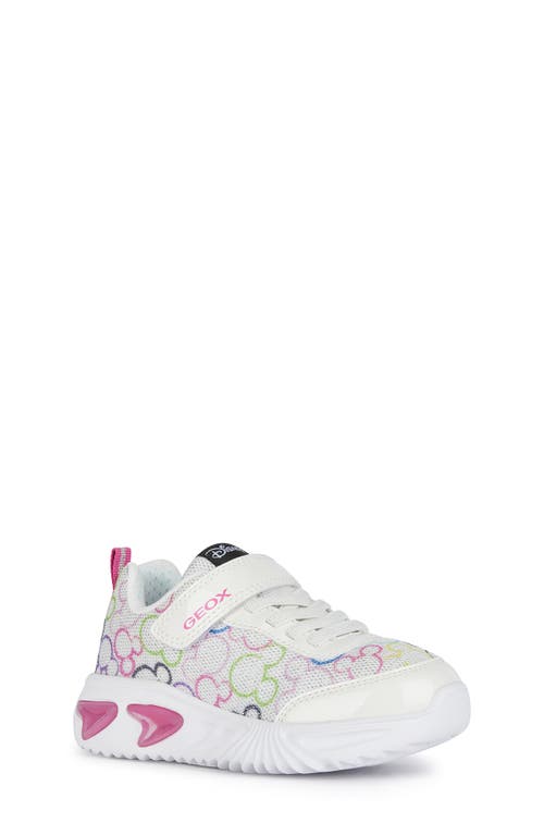 Geox x Disney Kids' Assister Light-Up Sneaker White/Multicolor at Nordstrom,