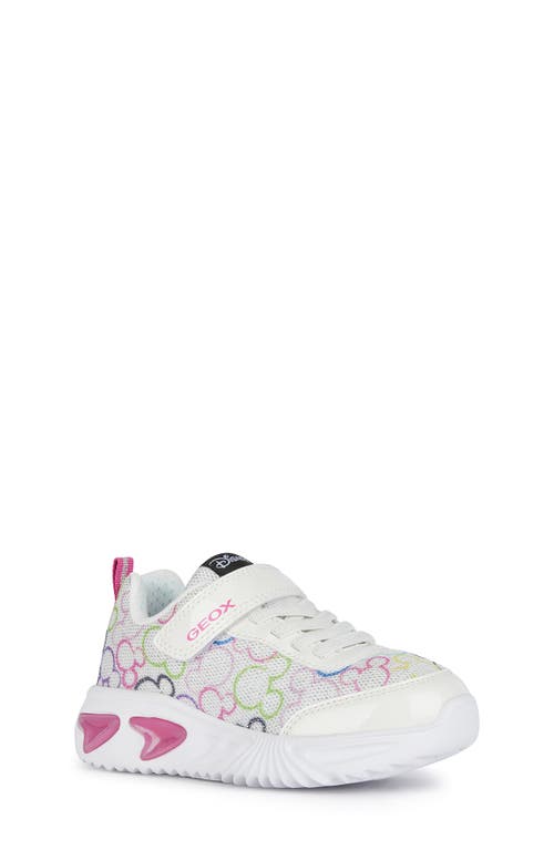 Shop Geox X Disney Kids' Assister Light-up Sneaker In White/multicolor