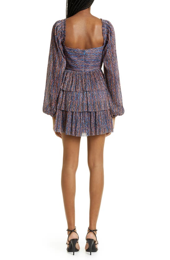 Shop Rebecca Vallance Blossom Metallic Cutout Long Sleeve Dress In Print