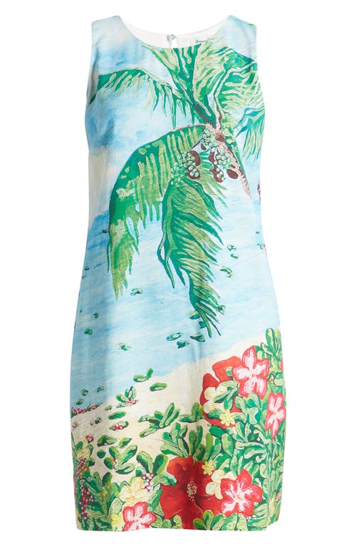 Shop Tommy Bahama Coastal Comforts Sleeveless Silk Shift Dress In Summer Aqua