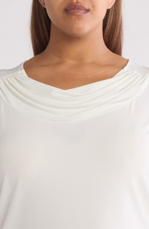 Kasper Cowl Neck Cap Sleeve T-shirt In Vanilla Ice