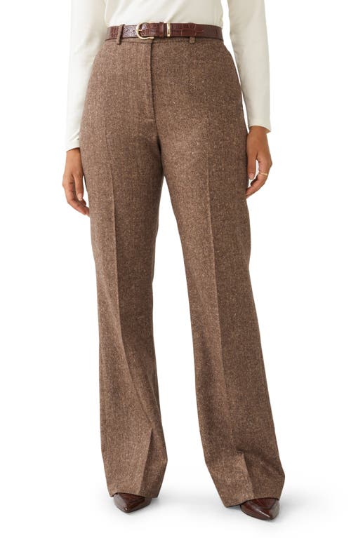 & Other Stories Straight Leg Tailored Trousers in Brown Melange