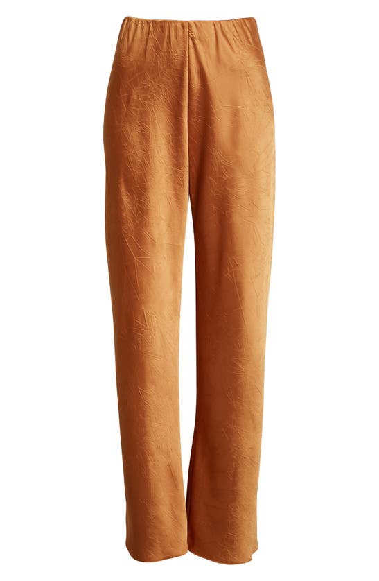 Vince Wide Leg Satin Pants In Burnt Orange