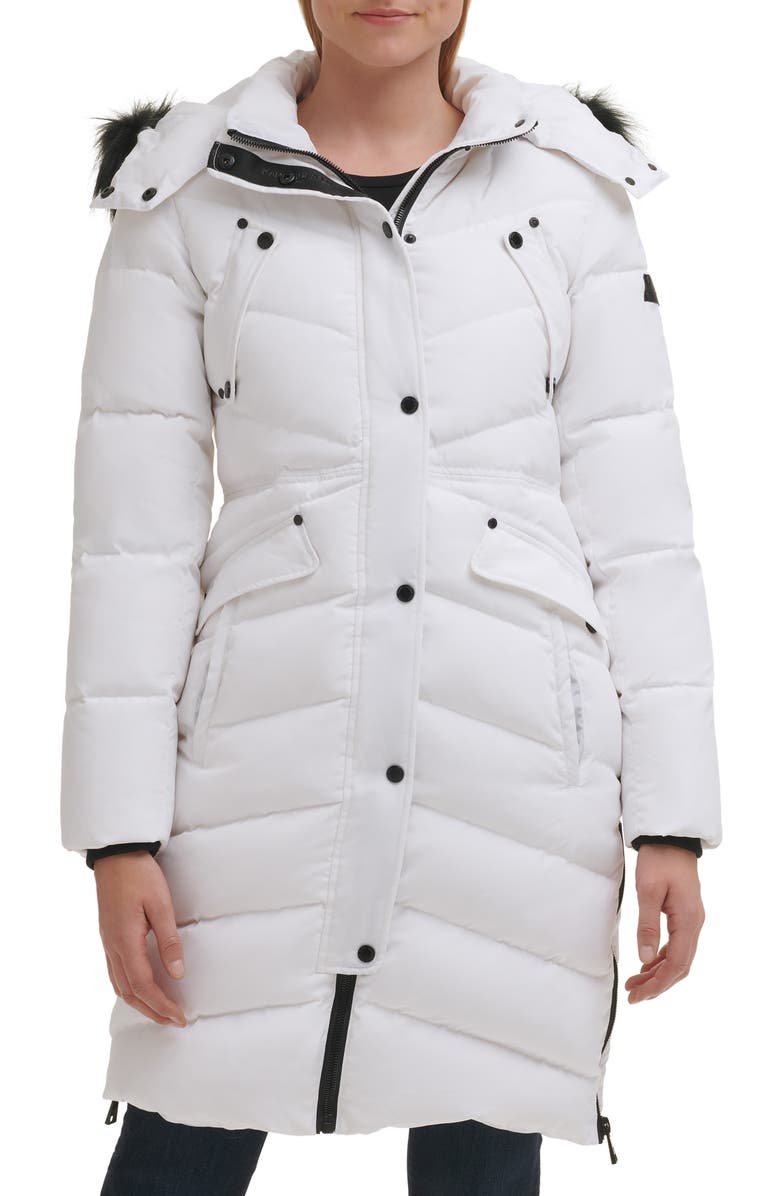 Karl Lagerfeld Paris Water Resistant Down & Feather Fill Puffer Jacket ...