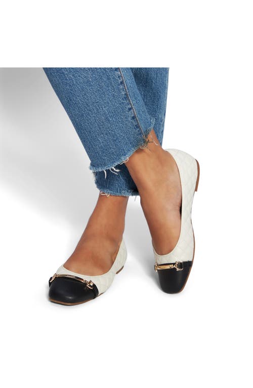 Shop Aldo Leanne Bit Ballet Flat In White/black