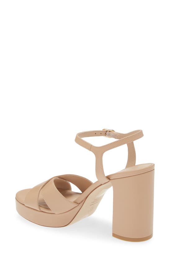Stuart Weitzman Dayna Leather Crisscross Platform Sandals In Adobe