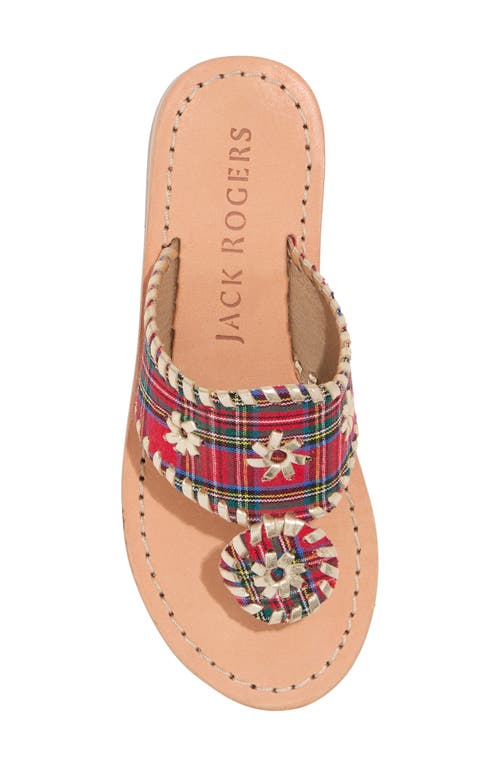 Jack Rogers Kids' Jacks Sandal In Red Tartan/platinum