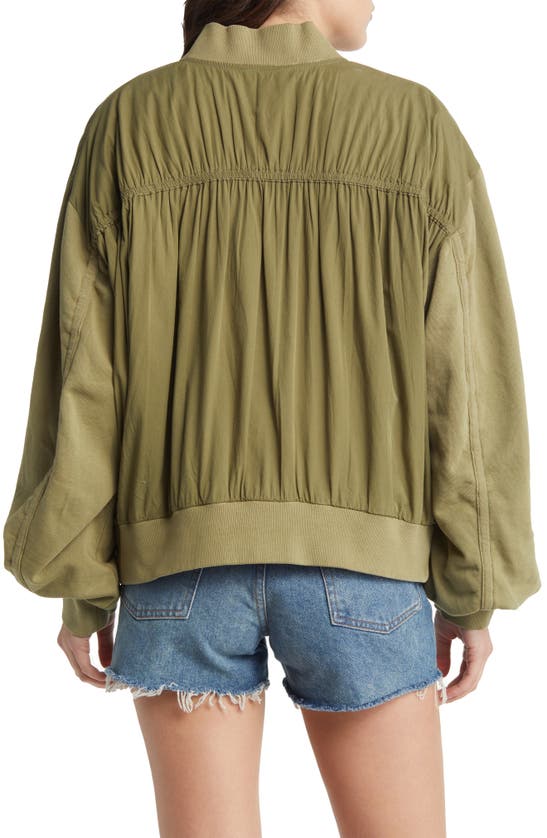 Free People Karma Cotton Bomber Jacket In Willow Combo ModeSens