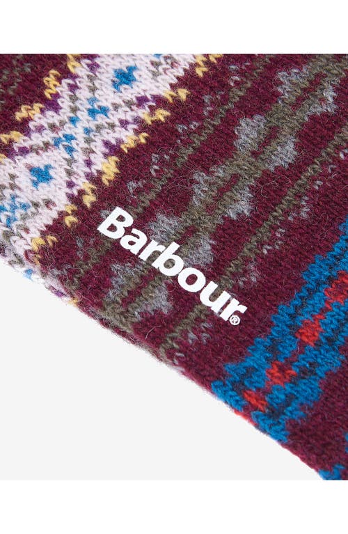 Barbour Boyd Fair Isle Wool Blend Socks In Burgundy