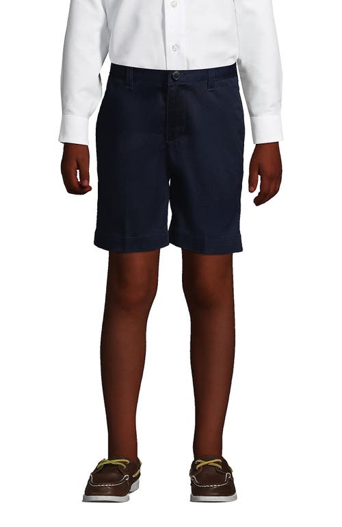 Shop Lands' End School Uniform Boys Plain Front Blend Chino Shorts In Classic Navy