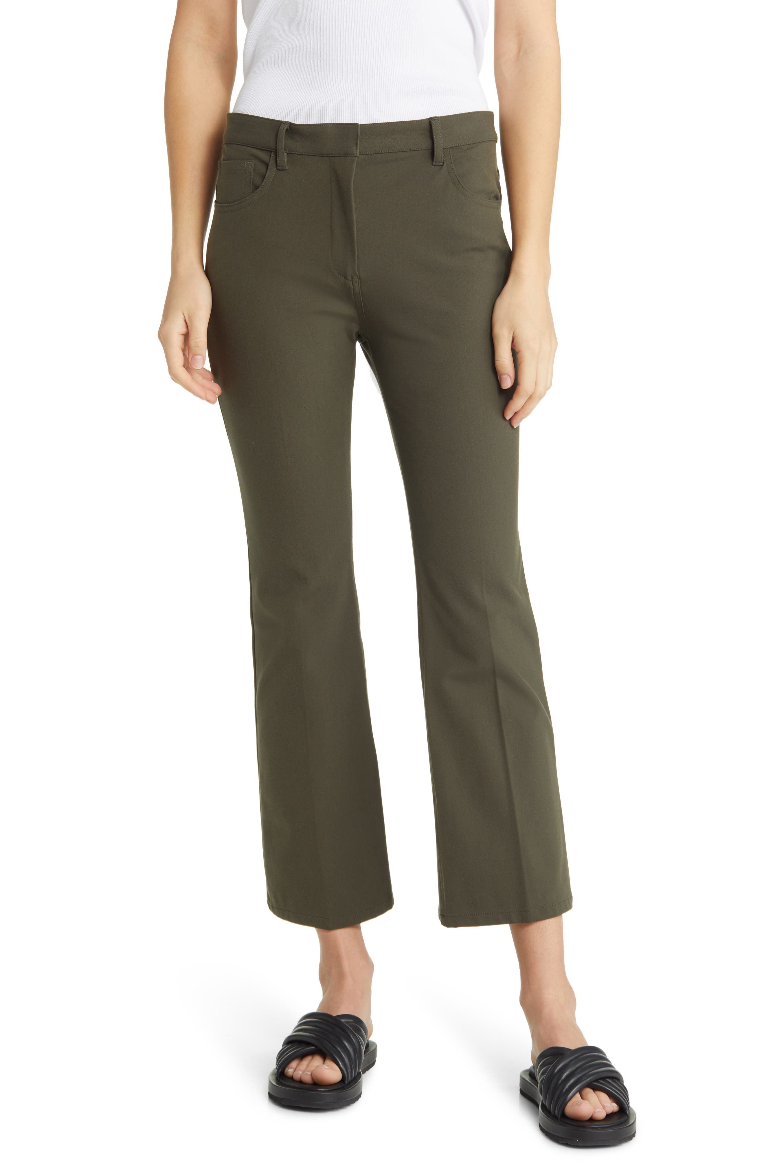 Nordstrom Theory Kick Flare Pants Dark Olive - F5J at Nordstrom, | The  Summit