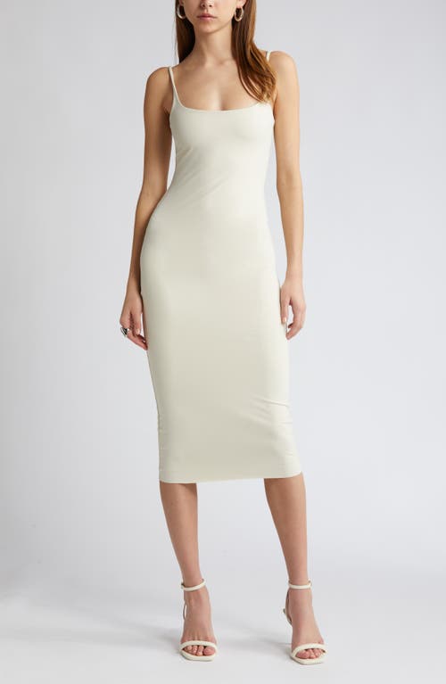 Smooth Edit Strappy Midi Slipdress in Ivory Dove