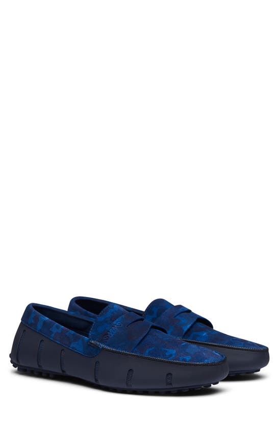 Swims Luxe Lace-up Driving Loafer In Navy