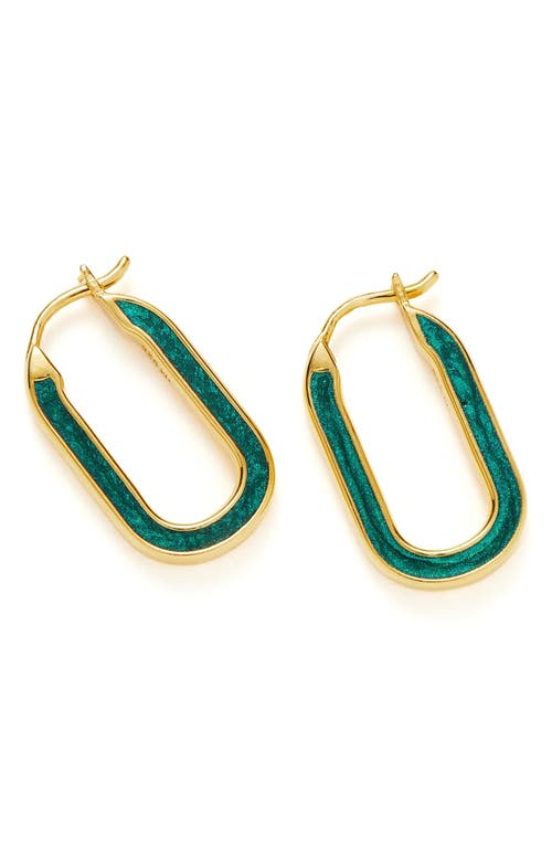 Missoma Enamel Haze Hoop Earrings in Gold/Green