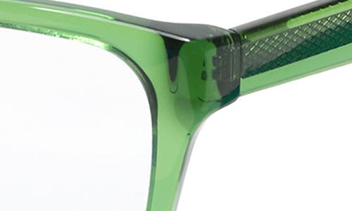 Shop Eyebobs Kvetcher 54mm Square Reading Glasses In Green Crystal/clear