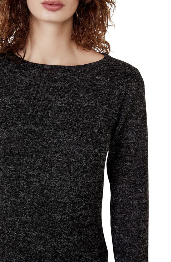 Bardot Melangé Knit Long Sleeve Dress In Charcoal