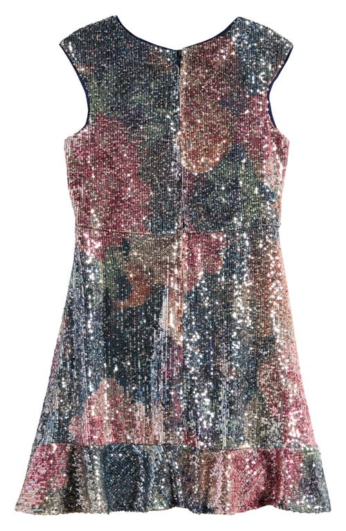 Shop Pippa & Julie Kids' Cosmic Floral Sequin Party Dress In Grey