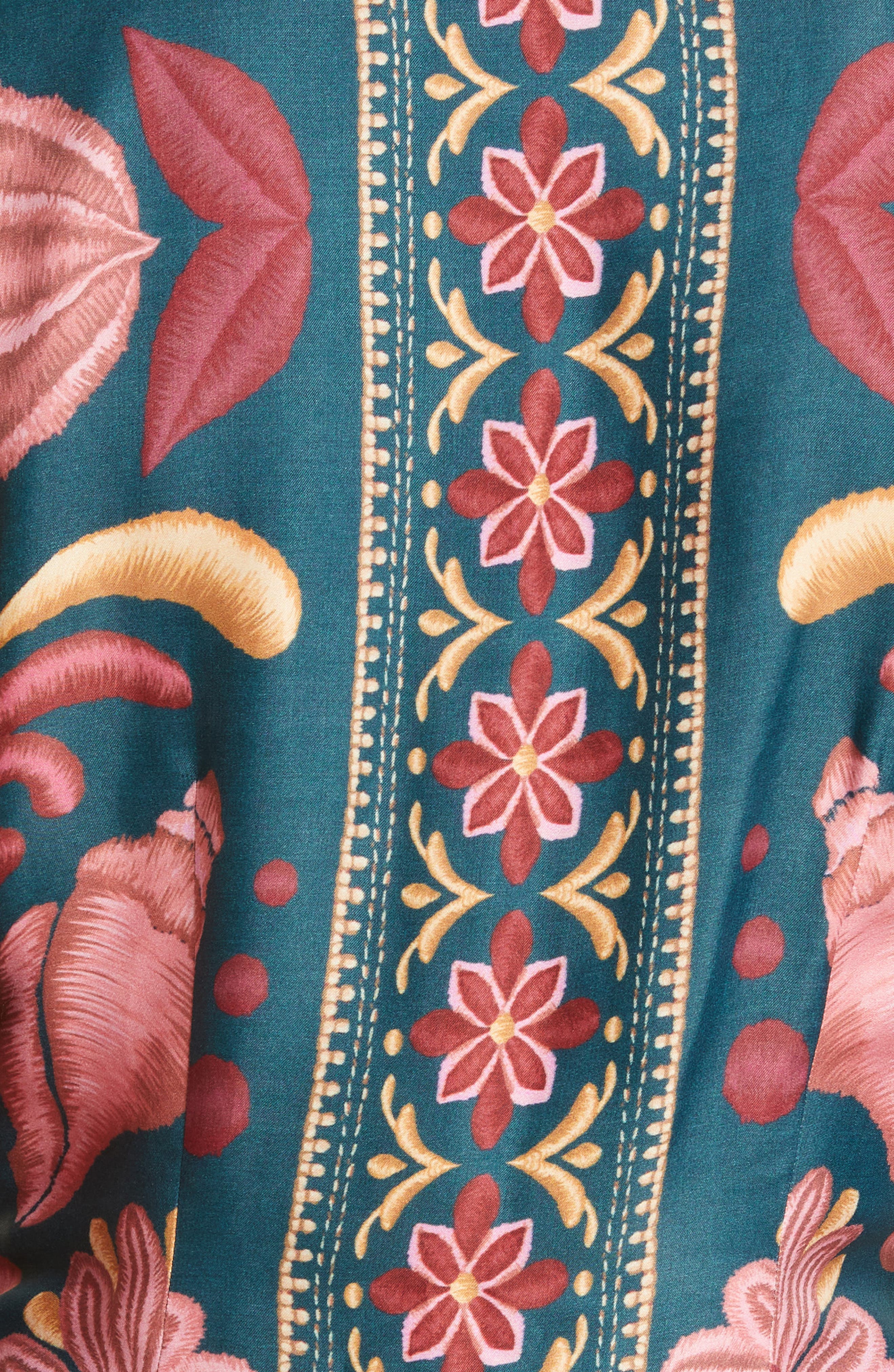 FARM Rio Seashell Tapestry Long Sleeve Minidress in Seasheel Tapestry Te |  Smart Closet