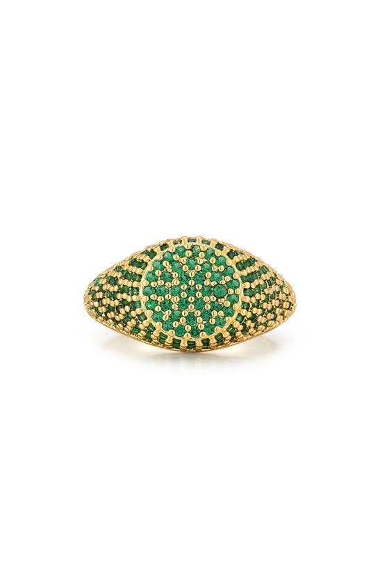 Luv Aj Women's Goldtone & Cubic Zirconia Evil Eye Signet Ring In Yellow Gold