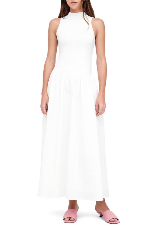 Marcella Montrose Mixed Media Maxi Dress In Off White