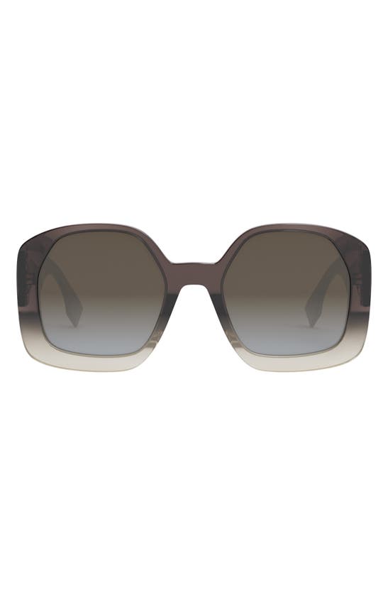 Fendi Ff Square Acetate Sunglasses In Shiny Beige Gradi