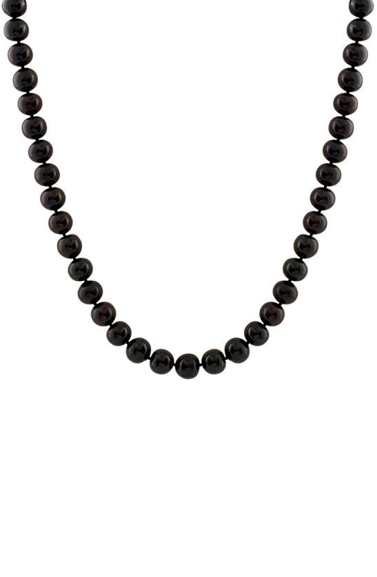Splendid Pearls 5-6mm Akoya Pearl Necklace In Black