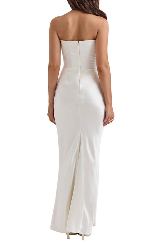 HOUSE OF CB HOUSE OF CB PERSEPHONE STRAPLESS SATIN CORSET COCKTAIL DRESS