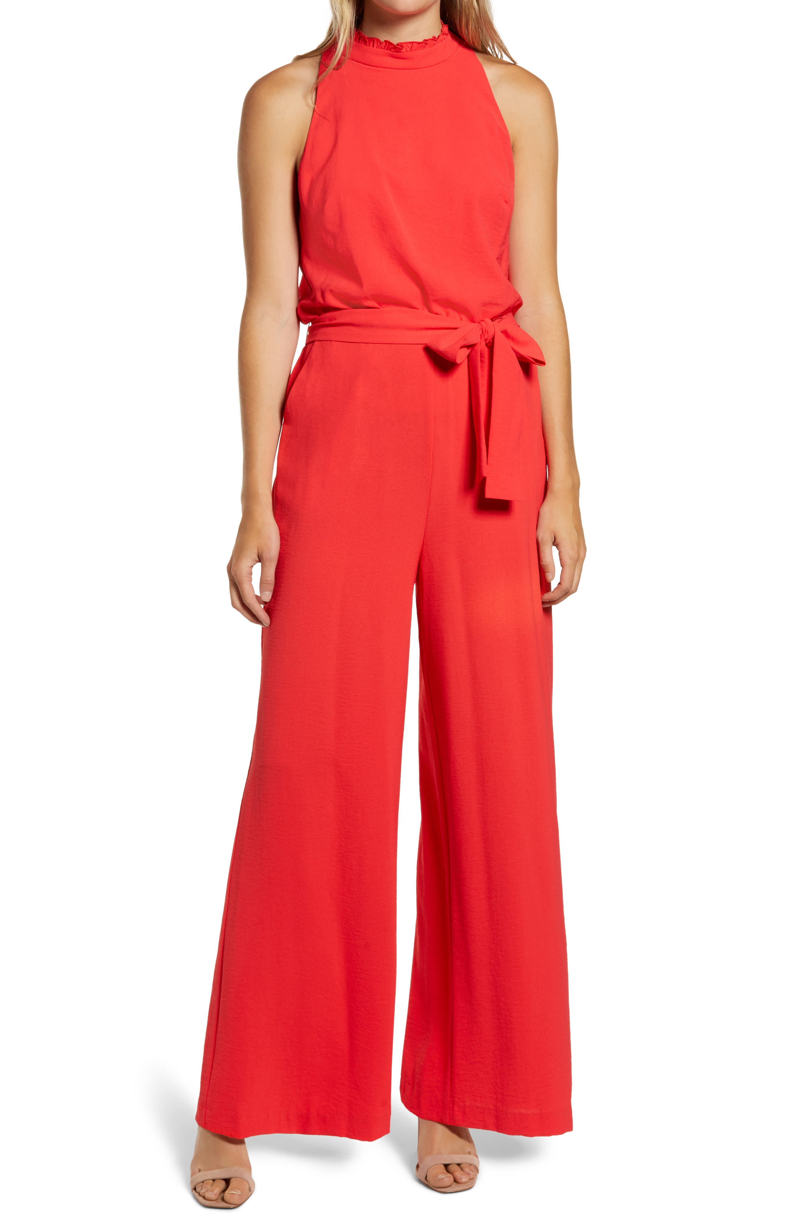 vince camuto ruffle jumpsuit