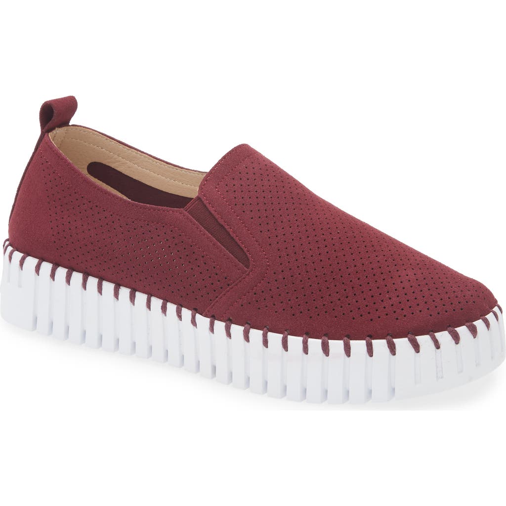 Ilse Jacobsen Tulipu Perforated Platform Sneaker In Winetasting