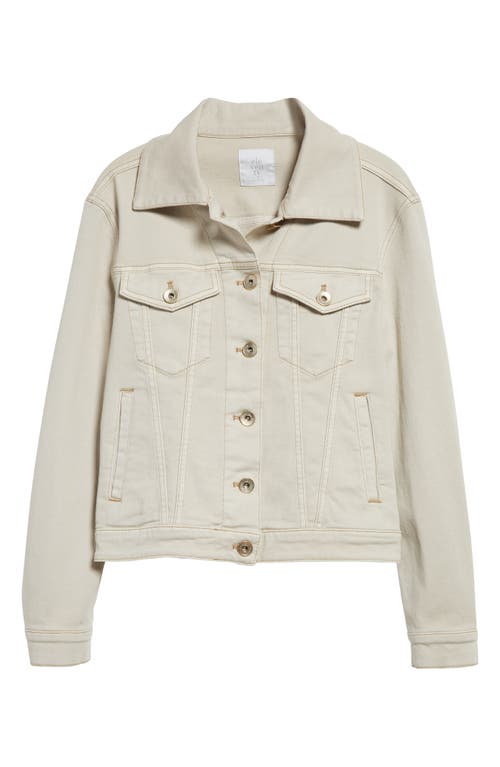 Eleventy Stretch Denim Trucker Jacket Sand at Nordstrom, Us