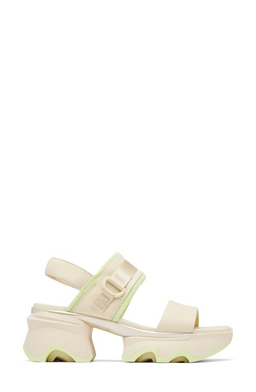 Sorel Kinetic Impact Slingback Sandal In Honey White/luminous Lime