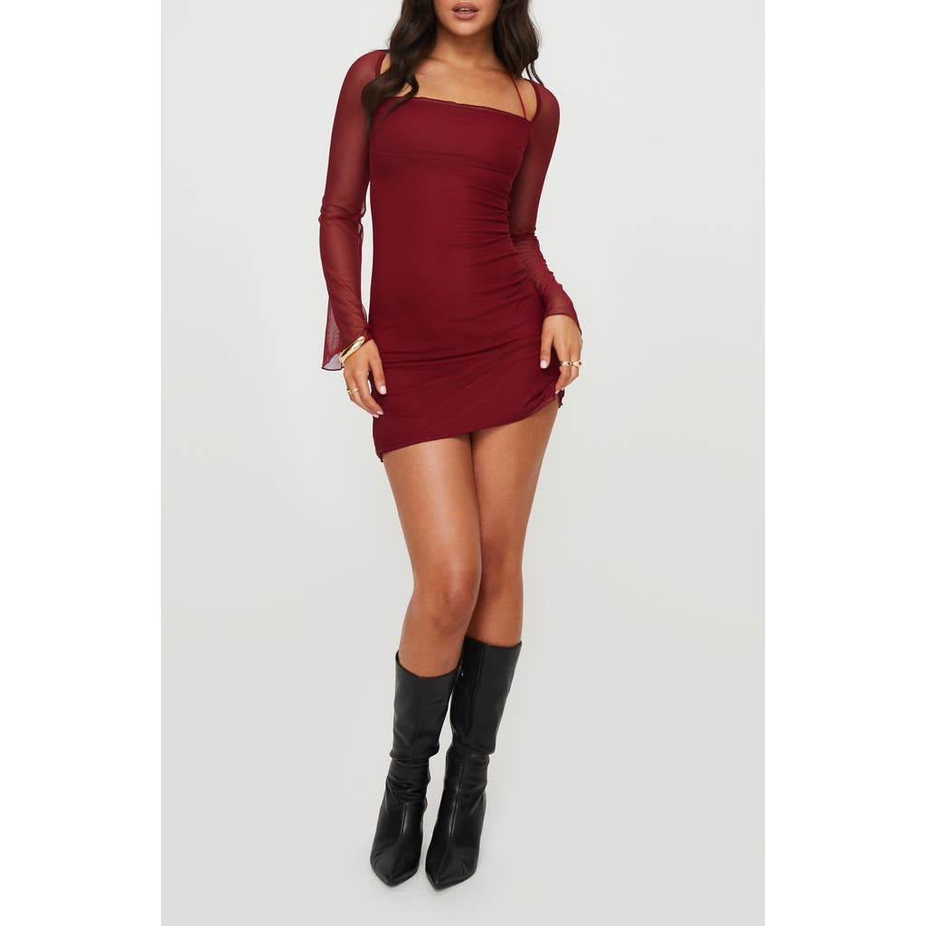 PRINCESS POLLY PRINCESS POLLY BILBAO LONG SLEEVE MESH MINIDRESS