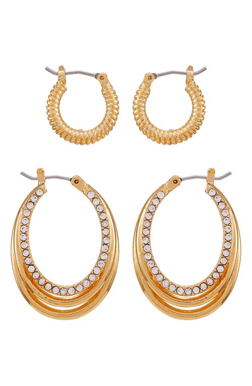 Vince Camuto Set Of Two Hoop Earrings In Gold