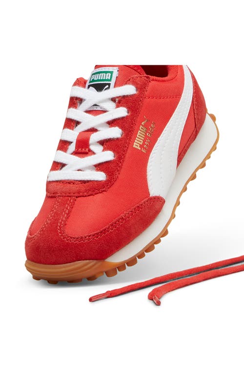 Shop Puma Kids' Easy Rider Sneaker In  Red- White