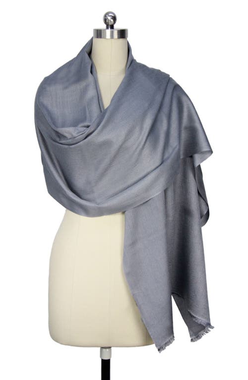 Saachi Cashmere Silk Eyelash Fringe Scarf In Cool Grey