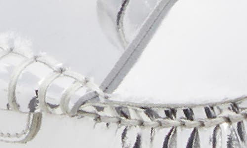Stuart Weitzman Lottie Mirror Leather Bow Loafers In Silver