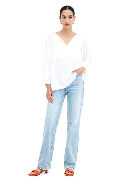 Shop Marcella Kissena Cotton Popover Top In Off White