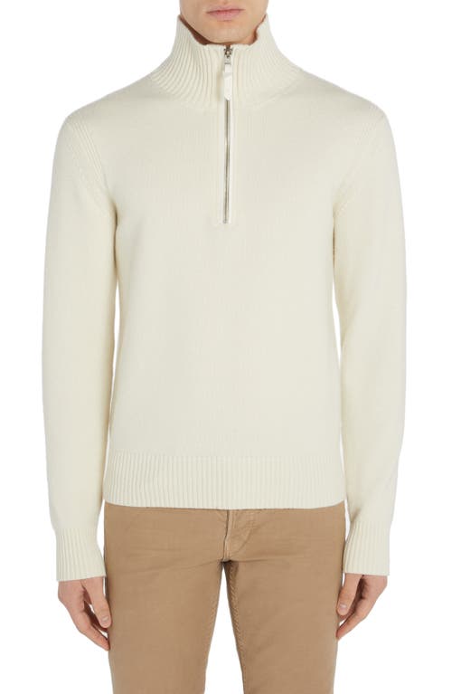 TOM FORD Half Zip Wool & Cashmere Blend Pullover Ivory at Nordstrom, Us