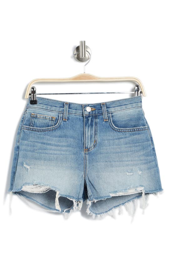 L AGENCE AUDREY RIPPED DENIM SHORTS